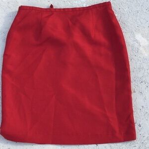 Dana Buchanan Lipstick red silk skirt.